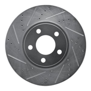 Ford Crown Victoria Brake Rotor (1) - Front Left - R1 Concepts - Drilled & Slotted - Silver - `03-`11 Ford Crown Victoria Brake Rotor (1) - Front Left - R1 Concepts - Drilled & Slotted - Silver - `03-`11